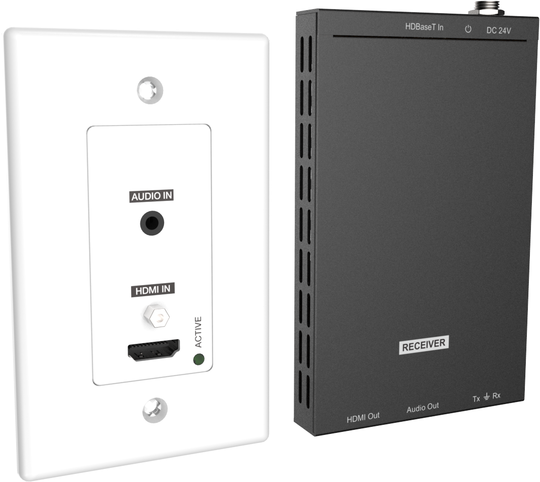 HDMI Wall Plate Extender Kit with Analog Audio Wall Plate, HDMI 1.4b