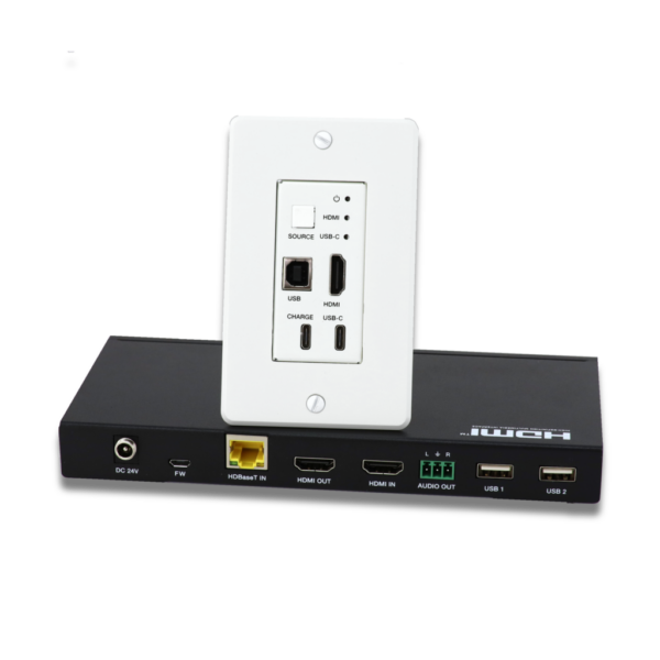 Single Gang USBC / HDMI USB Auto-Switch wall plate, Includes receiver.