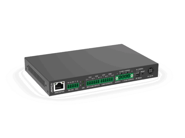 Networked Class-D Amplifier 30W 8/4 Ohm POE/24v Powered with Dante and DSP - Image 2