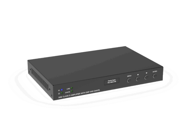 Networked Class-D Amplifier 30W 8/4 Ohm POE/24v Powered with Dante and DSP - Image 3