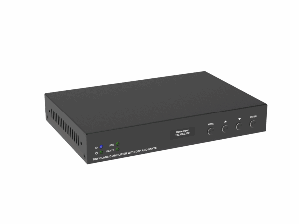 Networked Class-D Amplifier 70W 8/4 Ohm POE/24v Powered with Dante and DSP - Image 4