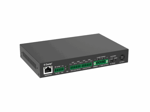 Networked Class-D Amplifier 70W 8/4 Ohm POE/24v Powered with Dante and DSP - Image 3