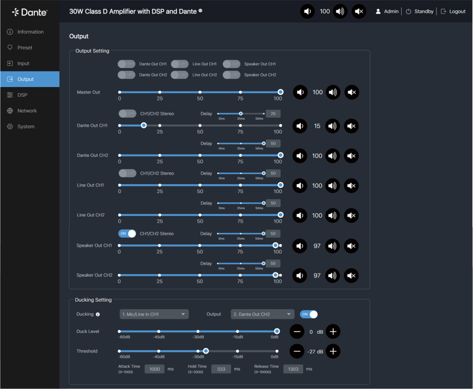 Output Page